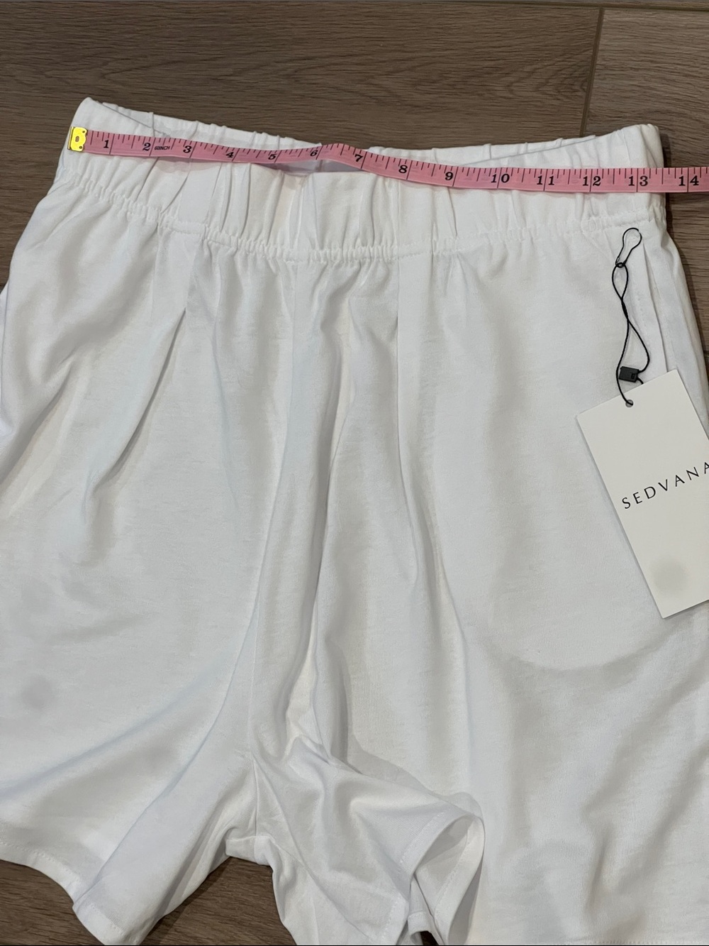 NWT Sedvana Swedish White Elastic Waist Lounge Shorts Cotton & Modal Comfy Relax - Picture 11 of 13
